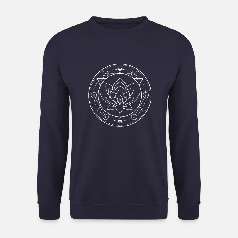 Lotus Mond Heilige Geometrie - Unisex Pullover - Navy