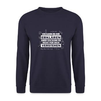 Schule Lehrer Mathe Spruch Geschenk - Unisex Pullover - Navy - Vorne - Alina (178cm) & Michal (187cm)