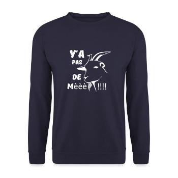T-shirt Humour, Chèvre - Sweat-shirt Unisexe - marine - Devant - Alina (178cm) & Michal (187cm)