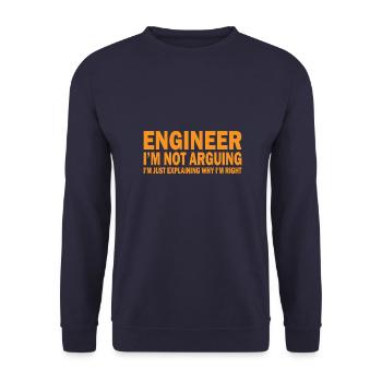 Engineer profession saying student gift - Unisex Sweatshirt - navy - Front - Alina (178cm) & Michal (187cm)