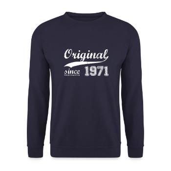 Vintage 1971 Retro Pseudo Collection - Unisex Pullover - Navy - Vorne - Alina (178cm) & Michal (187cm)