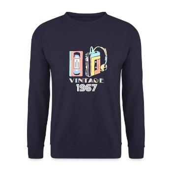Jahrgang 1967 - Unisex Pullover - Navy - Vorne - Alina (178cm) & Michal (187cm)
