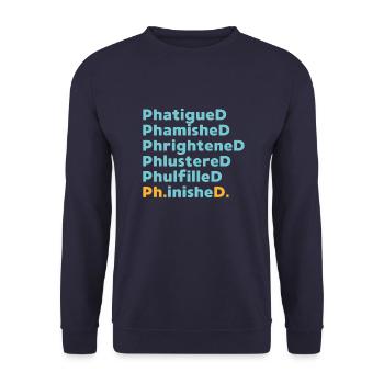 Diplôme de doctorat disant cadeau universitaire - Sweat-shirt Unisexe - marine - Devant - Alina (178cm) & Michal (187cm)