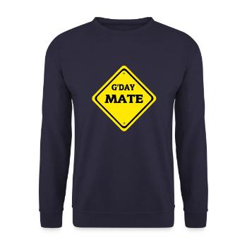 G DAY MATE - Unisex Sweatshirt - navy - Front - Alina (178cm) & Michal (187cm)