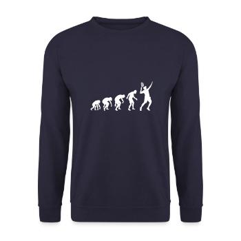 Tennis Sport Geschenk Spruch - Unisex Pullover - Navy - Vorne - Alina (178cm) & Michal (187cm)