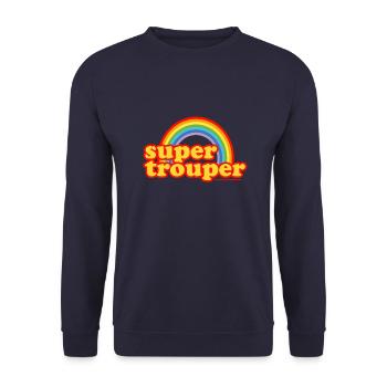 Supertrouper Rainbow Pseudo 70s 70s Collection - Unisex Sweatshirt - navy - Front - Alina (178cm) & Michal (187cm)