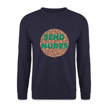 Send Nudes Farbentest - Unisex Pullover - Navy - Vorne - Alina (178cm) & Michal (187cm)