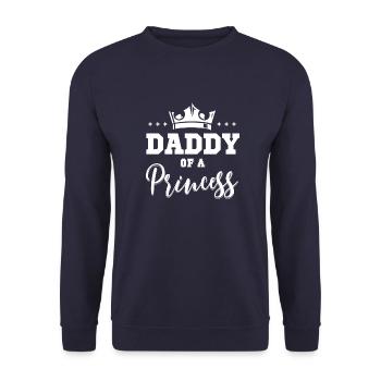 Daddy of a Princess Gift Dad Father's Day - Unisex Sweatshirt - navy - Front - Alina (178cm) & Michal (187cm)