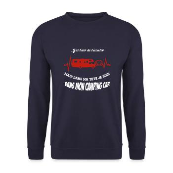 je suis en camping car - Sweat-shirt Unisexe - marine - Devant - Alina (178cm) & Michal (187cm)