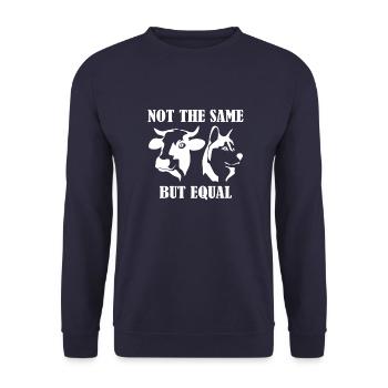 Not the same but equal Geschenk Pflanzen Vegan - Unisex Pullover - Navy - Vorne - Alina (178cm) & Michal (187cm)
