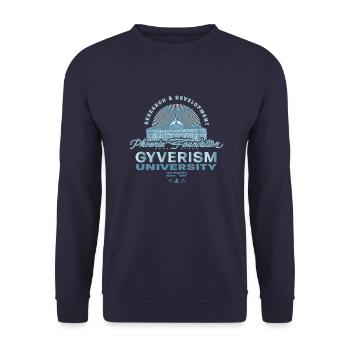Gyverism. Lavée avec toutes les eaux - Sweat-shirt Unisexe - marine - Devant - Alina (178cm) & Michal (187cm)