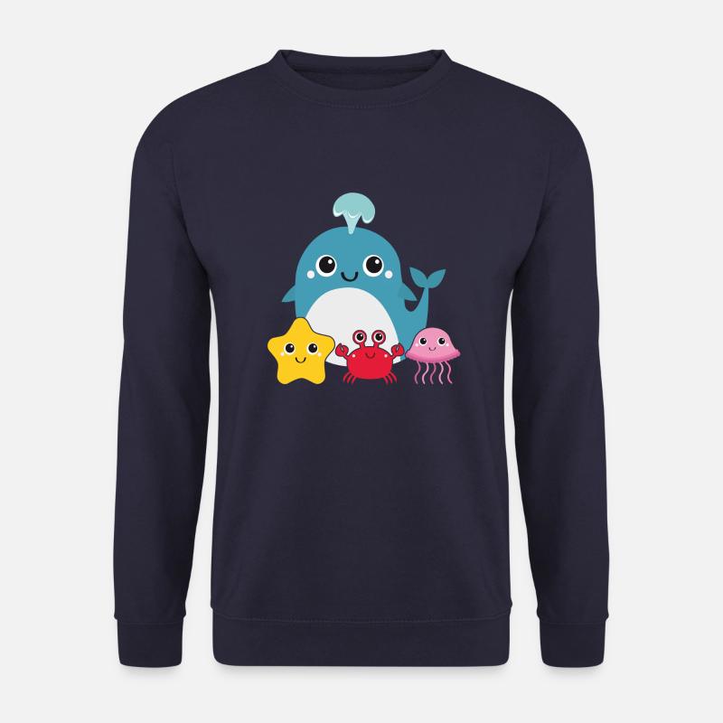 Kleiner Wal mit Freunden - Unisex Pullover - Navy