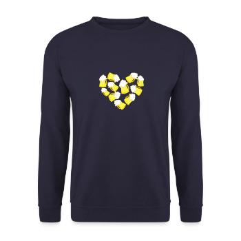 Beers heart gift humor - Unisex Sweatshirt - navy - Front - Alina (178cm) & Michal (187cm)