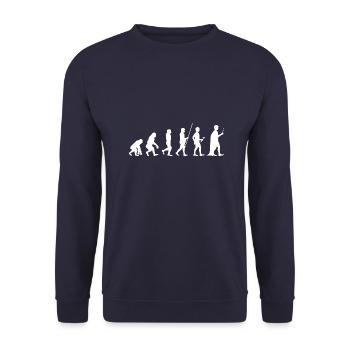 T-shirt gift evolution anniversary - Unisex Sweatshirt - navy - Front - Alina (178cm) & Michal (187cm)