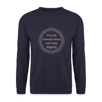 If you reach the bottom of the - Unisex Sweatshirt - navy - Front - Alina (178cm) & Michal (187cm)