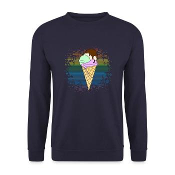 Eis - Unisex Pullover - Navy - Vorne - Alina (178cm) & Michal (187cm)