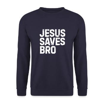 Jésus saves bro Jésus Faith don foi - Sweat-shirt Unisexe - marine - Devant - Alina (178cm) & Michal (187cm)