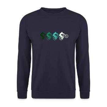 Mountainbike Wheelie - Sweat-shirt Unisexe - marine - Devant - Alina (178cm) & Michal (187cm)