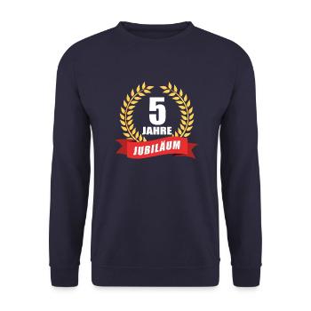 5 Jahre Jubiläum Dienstjubiläum Firma - Unisex Pullover - Navy - Vorne - Alina (178cm) & Michal (187cm)