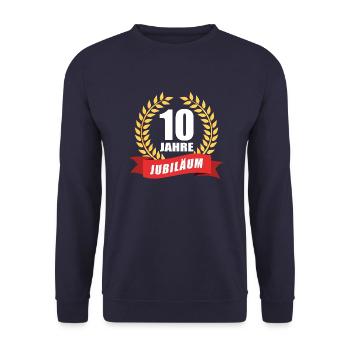 10 Jahre Jubiläum Dienstjubiläum Firma - Unisex Pullover - Navy - Vorne - Alina (178cm) & Michal (187cm)