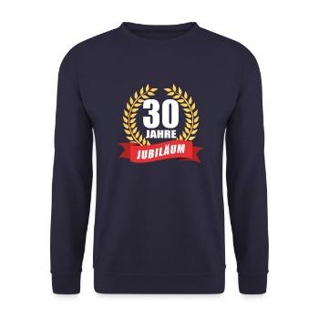 30 Jahre Jubiläum Dienstjubiläum Firma - Unisex Pullover - Navy - Vorne - Alina (178cm) & Michal (187cm)