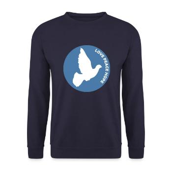Love Peace Hope Pigeon - Unisex Sweatshirt - navy - Front - Alina (178cm) & Michal (187cm)