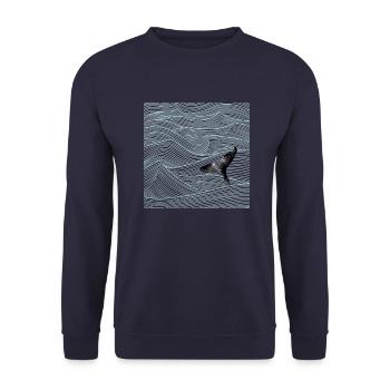 Ocean Wale - Unisex Pullover - Navy - Vorne - Alina (178cm) & Michal (187cm)