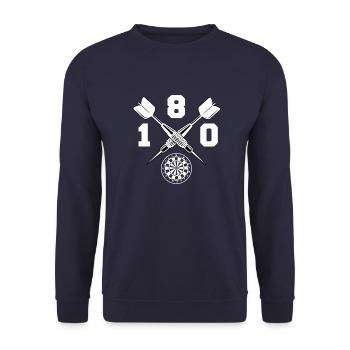 Darts 180 Darts Darts Dartsport Gift - Unisex Sweatshirt - navy - Front - Alina (178cm) & Michal (187cm)