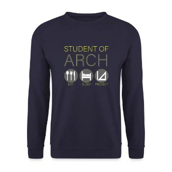 Architektur Student - Eat Sleep Project - Unisex Pullover - Navy - Vorne - Alina (178cm) & Michal (187cm)