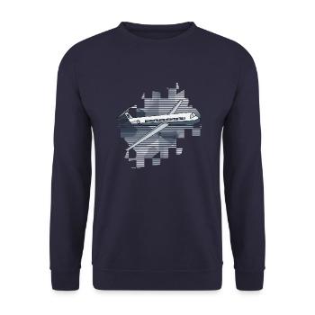 Flugzeug - Unisex Pullover - Navy - Vorne - Alina (178cm) & Michal (187cm)