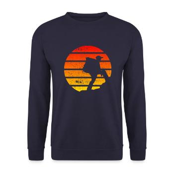 Mountain Hiking Mountains Mountaineering Hiking Mountains - Unisex Sweatshirt - navy - Front - Alina (178cm) & Michal (187cm)