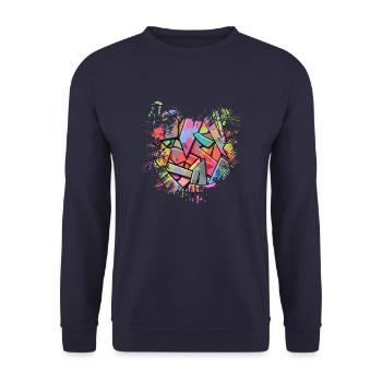 Graffitti - Unisex Sweatshirt - navy - Front - Alina (178cm) & Michal (187cm)