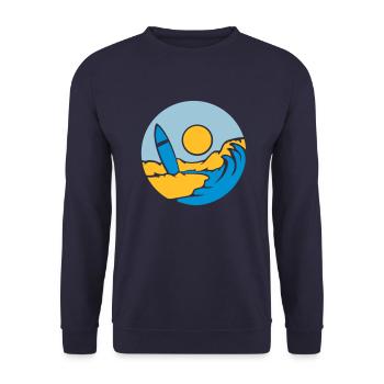 Kreis Strand Surfbrett - Unisex Pullover - Navy - Vorne - Alina (178cm) & Michal (187cm)