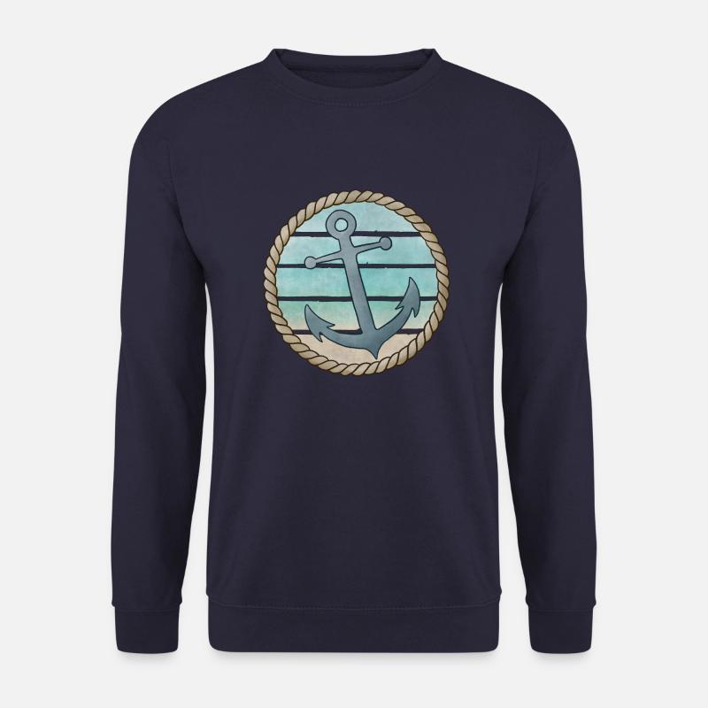 Anker Tau Seil Strand Vintage - Unisex Pullover - Navy