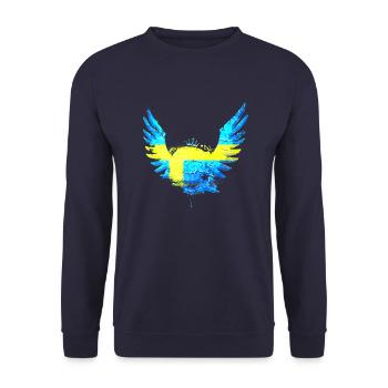 Sweden Sweden Viking Norden Scandinavia Midsummer - Unisex Sweatshirt - navy - Front - Alina (178cm) & Michal (187cm)