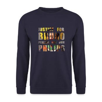 Justice for Bruno and Philips - Unisex Sweatshirt - navy - Front - Alina (178cm) & Michal (187cm)