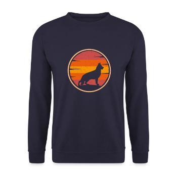 Shepherd Dog retro vintage Dog Owner Dog - Unisex Sweatshirt - navy - Front - Alina (178cm) & Michal (187cm)