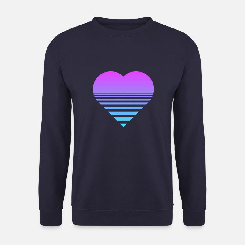 Synthwave Heart - Unisex Pullover - Navy