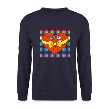 Herz - Unisex Pullover - Navy - Vorne - Alina (178cm) & Michal (187cm)