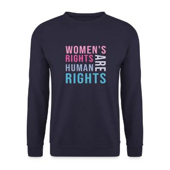 Women's Rights are Human Rights - Unisex Sweatshirt - navy - Front - Alina (178cm) & Michal (187cm)