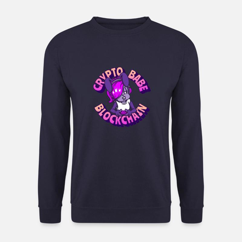 Crypto Babe Blockchain transparent - Unisex Pullover - Navy