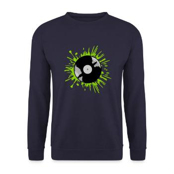 Color blobs vinyl record drops - Unisex Sweatshirt - navy - Front - Alina (178cm) & Michal (187cm)