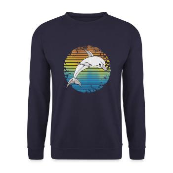 Delfin - Unisex Pullover - Navy - Vorne - Alina (178cm) & Michal (187cm)
