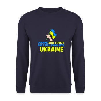 je suis encore soutiens Ukraine - Sweat-shirt Unisexe - marine - Devant - Alina (178cm) & Michal (187cm)