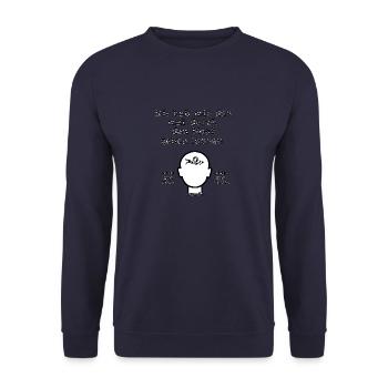 witziges Nicht-Nachdenken-Design / lustige Sprüche - Unisex Pullover - Navy - Vorne - Alina (178cm) & Michal (187cm)