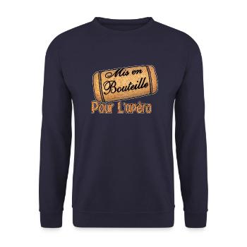 Mis en bouteille pour l'apéro - Sweat-shirt Unisexe - marine - Devant - Alina (178cm) & Michal (187cm)