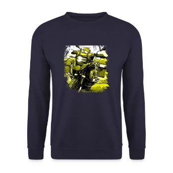 Motorrad GS black gelb - Unisex Pullover - Navy - Vorne - Alina (178cm) & Michal (187cm)