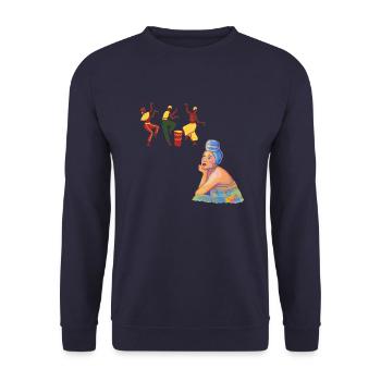 Africa - Unisex Sweatshirt - navy - Front - Alina (178cm) & Michal (187cm)