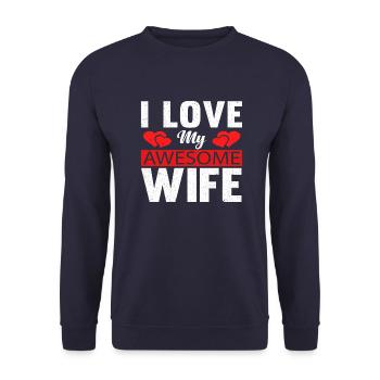 J’aime ma femme géniale - Sweat-shirt Unisexe - marine - Devant - Alina (178cm) & Michal (187cm)