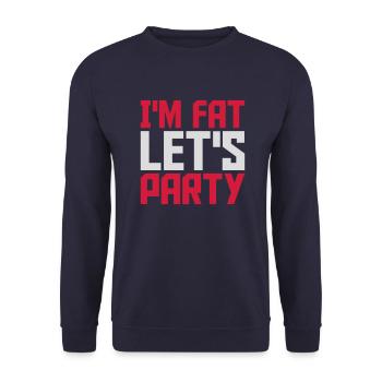 im fat lets party - Unisex Pullover - Navy - Vorne - Alina (178cm) & Michal (187cm)